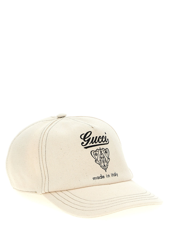 Gucci Gucci Coat Of Arms Cap Hats - White | 16f545295f252bb0940ea54653d4490cbc12e820
