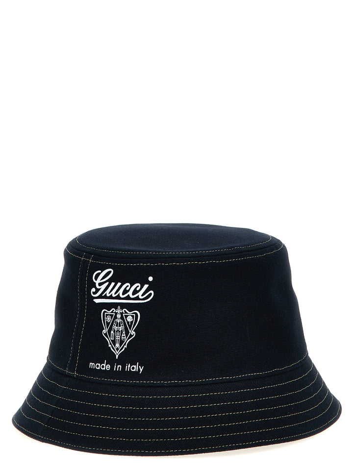 Gucci Gucci Coat Of Arms Bucket Hat Hats - Blue | ed646cd2579de50e1d86a8a3808f971a00dae0d5