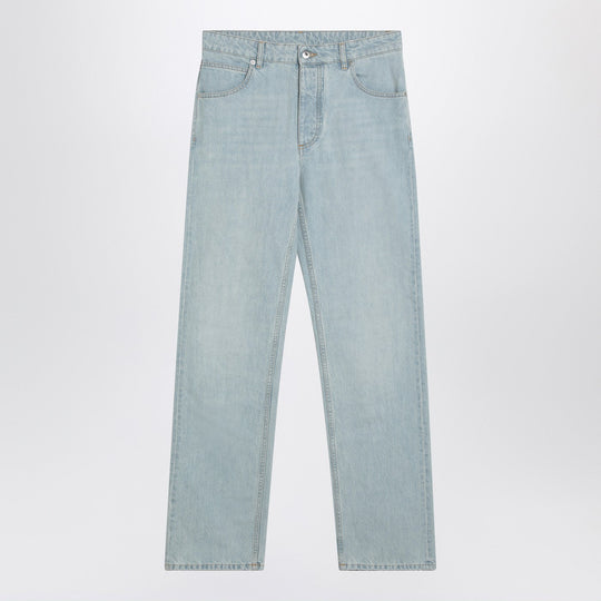 Light Blue Jeans With Intrecciato Patch