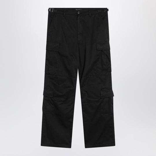 Black Cargo Pants In Cotton Blend