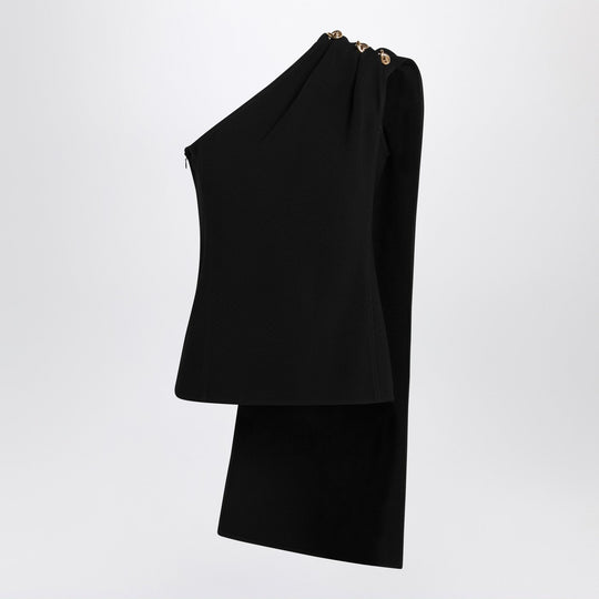 Black Top In Viscose Crêpe And Wool