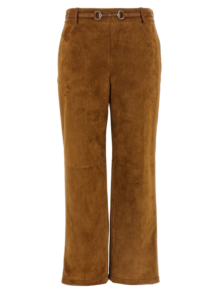 Gucci Suede Pants - Brown | 8b89011da4d41a23b0aa8c7be8b670f2bb76adcb