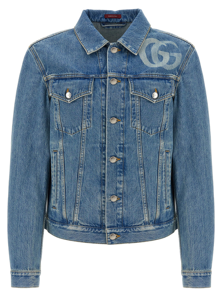 Gucci Gg Denim Jacket Puffer Jackets - Blue | e9e9f062c5c4888de07d8b0b9410b23bed62906a