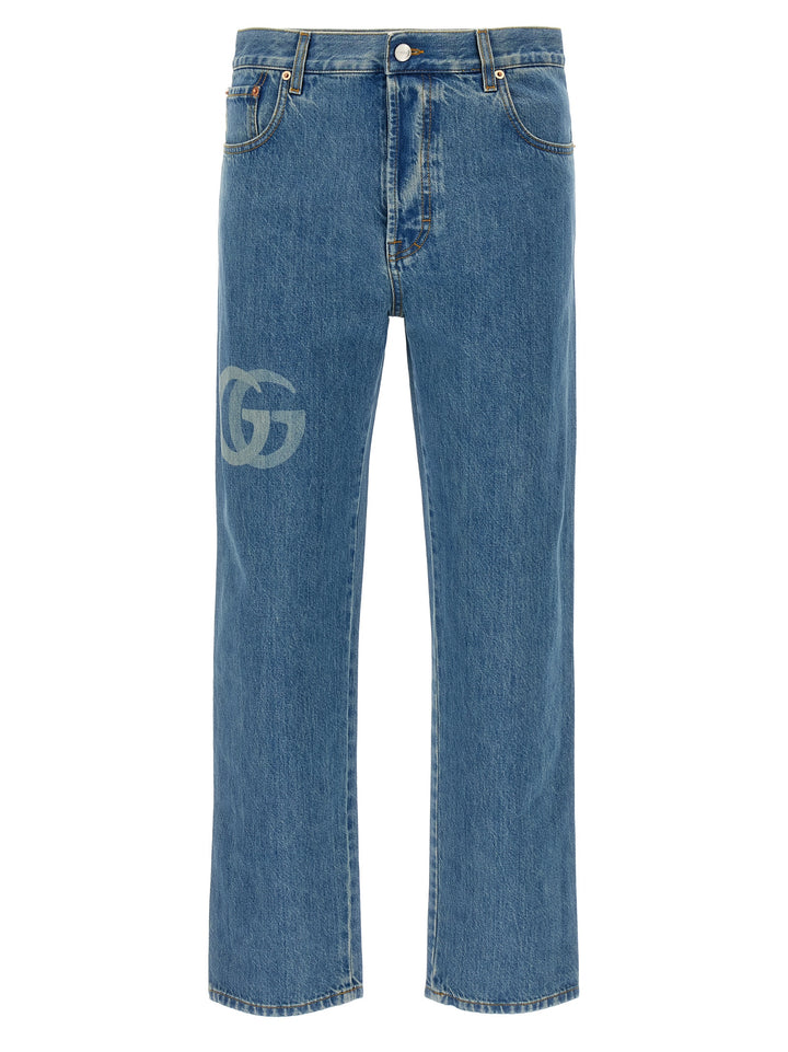 Gucci Double G Jeans - Blue | 91675a56ab0729757d03ecade2d6ab49f3b01fb5