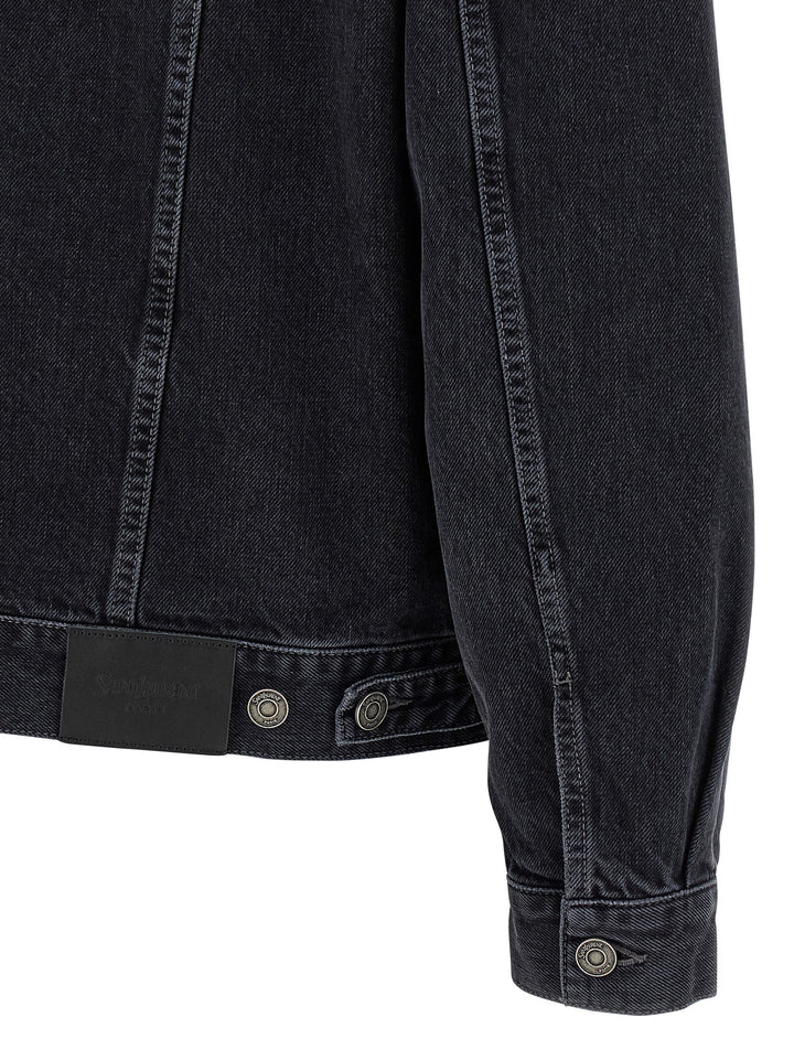 Saint Laurent Trucker Puffer Jackets - Black | 7e16599e52240896ce2efc02b74d0c38c4dd73eb