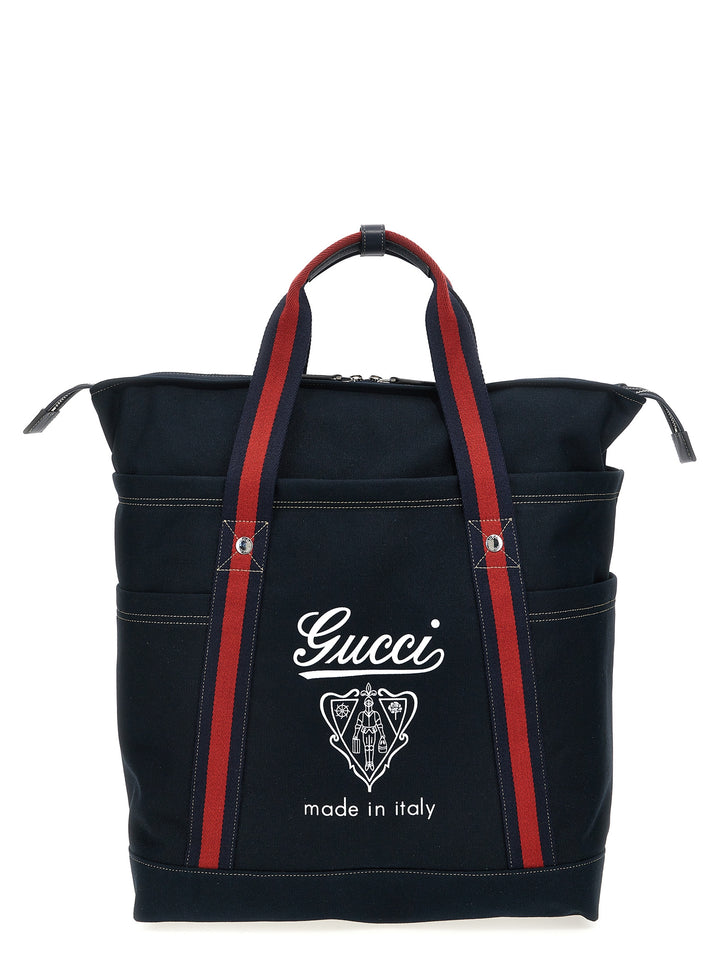 Gucci Large Coat Of Arms Shopping Tote Bag - Blue | 749f97f5e80bcd1bc55b3f93a488bee21b0ffb4f