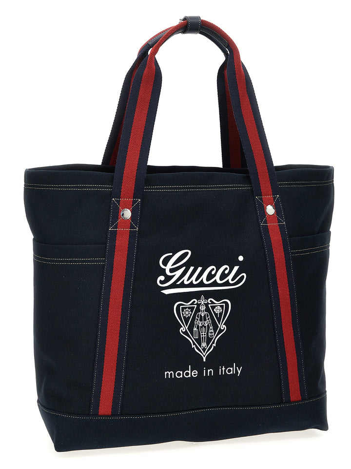 Gucci Large Coat Of Arms Shopping Tote Bag - Blue | bd805f94b6305ff986ebe42c0641cd5879dbd334