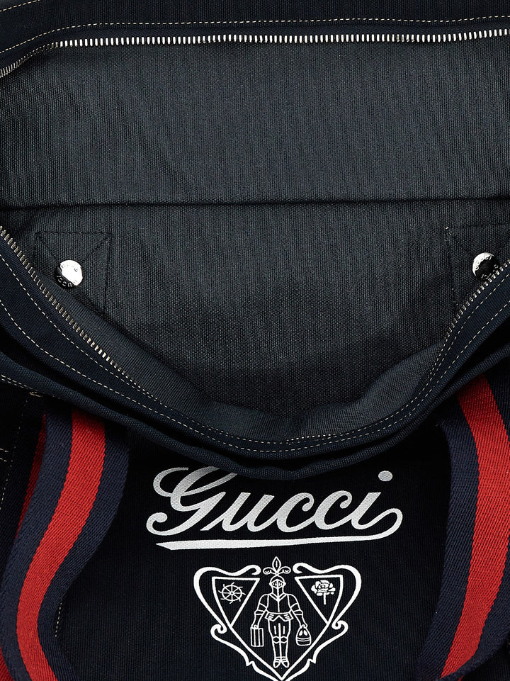 Gucci Large Coat Of Arms Shopping Tote Bag - Blue | be910519e5748433d3315172bda7b708d5b9200e