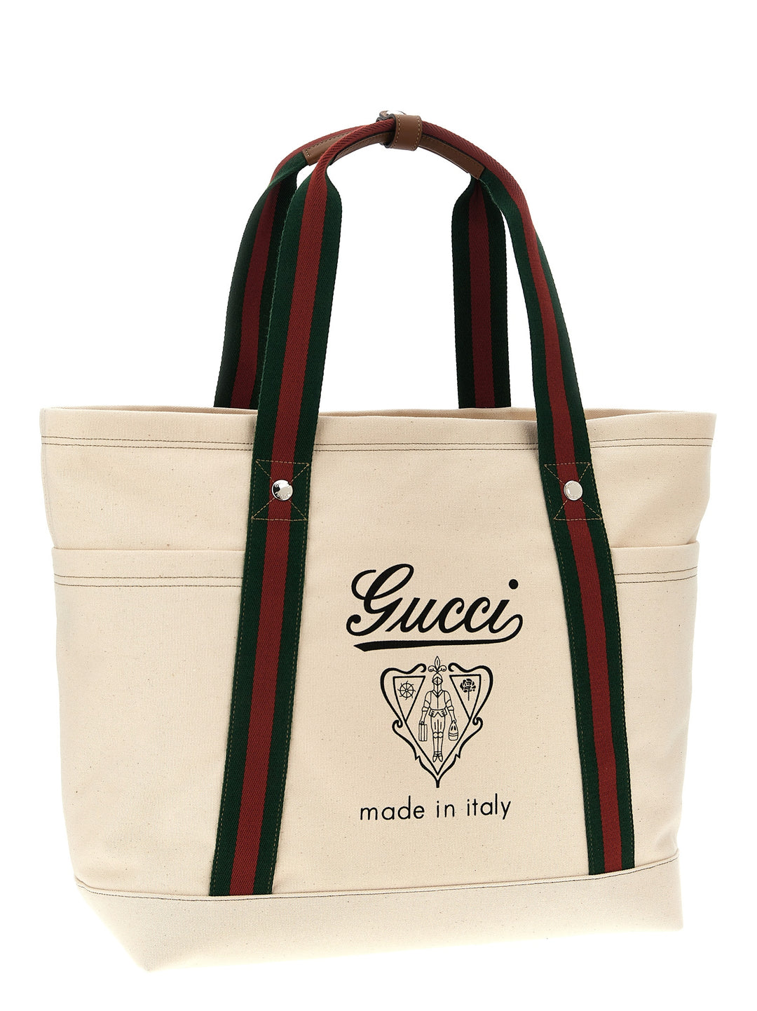 Gucci Large Coat Of Arms Shopping Tote Bag - White | 7fc54e287bd33131ddb9da0896b376899cbf926f