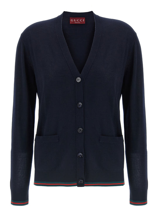 Cardigan Web Sweaters And Cardigans Blue