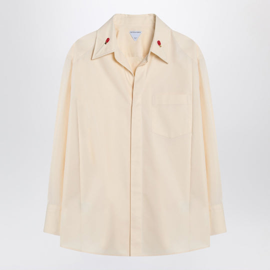 Cream Shirt In Cotton And Silk