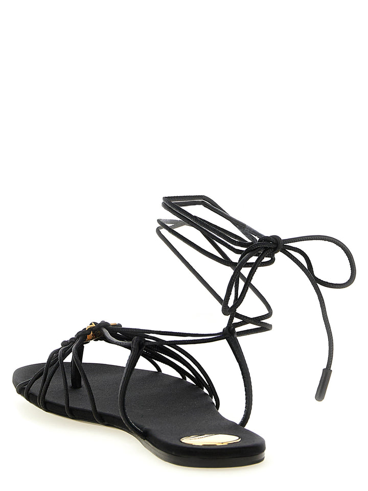 Saint Laurent Babylone Sandals - Black | 15df22bb3146ff928c396ba856ab1f9d64ec36a0