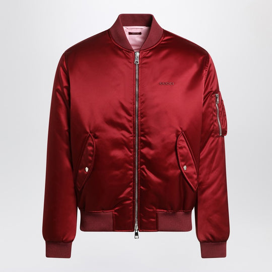 Rosso Ancora Bomber In Heavy Nylon Canvas