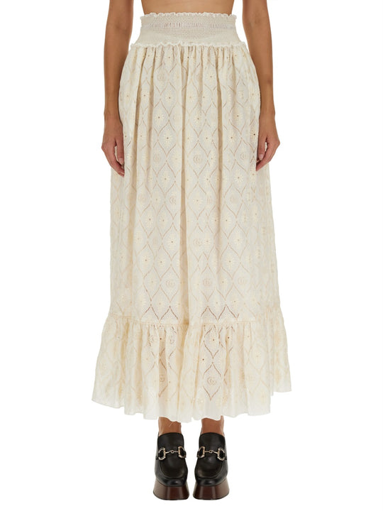 Floral Broderie Anglaise Skirt