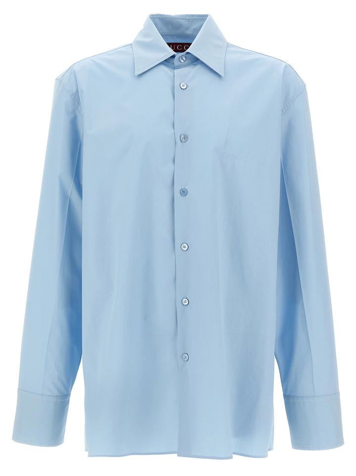 Gucci Embossed Logo Shirt Shirt and Blouse - Light Blue | 3a593f00164387a17347a995bd114abafa78461c