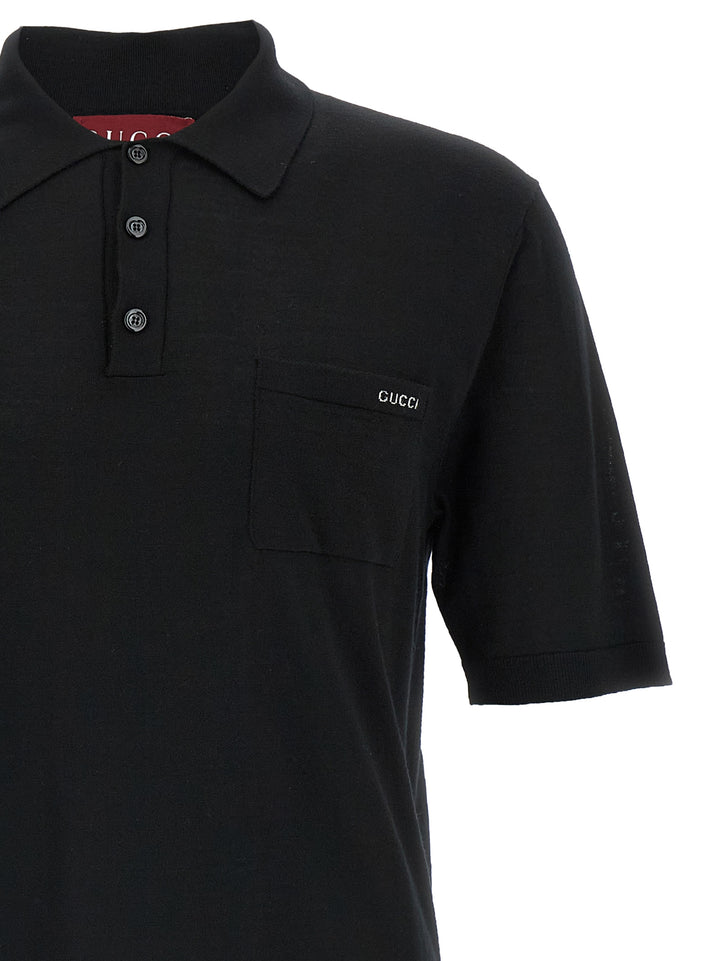 Gucci Intarsio Gucci Polo - Black | 64fa94213e5cc7316b2f58350f87ea1196cad873