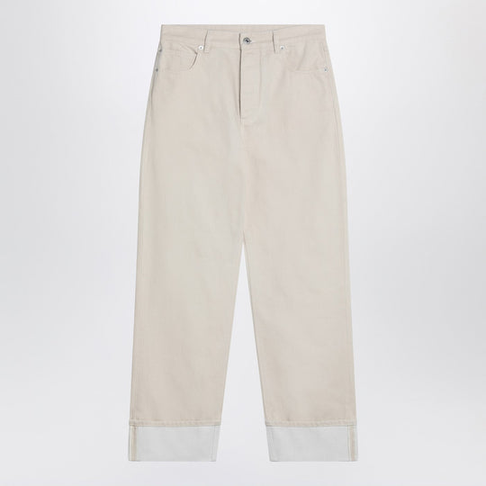 Meringue Coloured Turned Up Jeans
