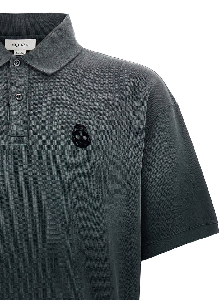Mcqueen Skull Polo - Gray | afe3440533e929a4996288a03d232971caeafa03