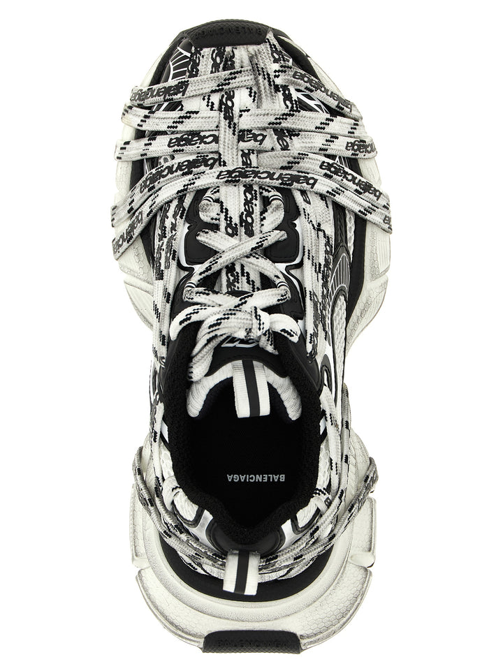 Balenciaga 3xl Extreme Laces Sneakers - White/Black | 2b2b08460f0f4da63b4d6bbac90297e2e7a9b338