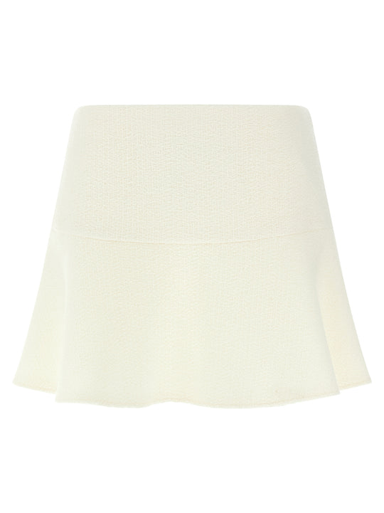 Bouclé Wool Skirt Skirts White