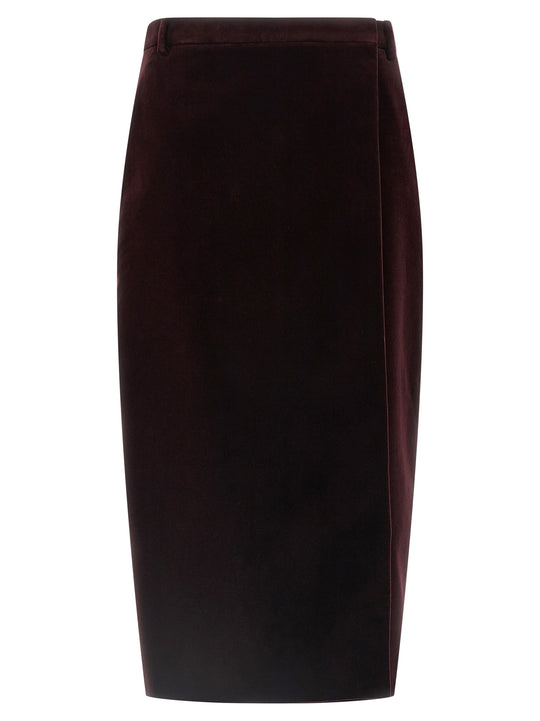 Velvet Skirt Skirts Bordeaux