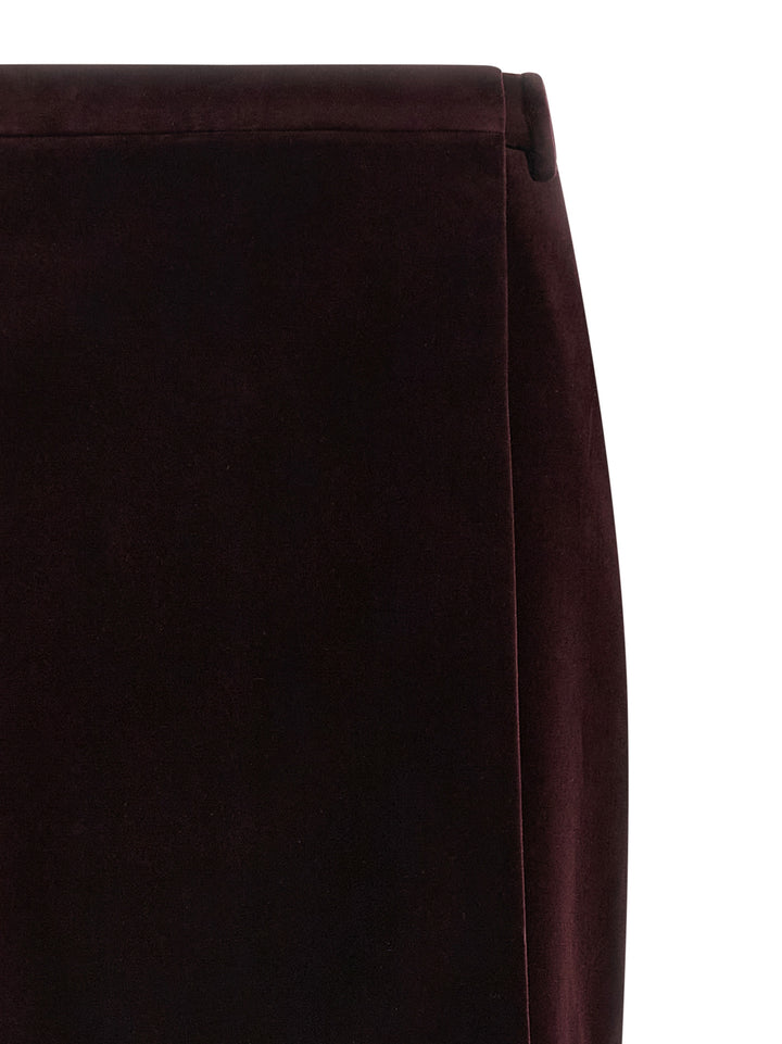 Saint Laurent Velvet Skirt Skirts - Bordeaux | 783f98ff77dd9043fd6c6a41d33f1af04a653940