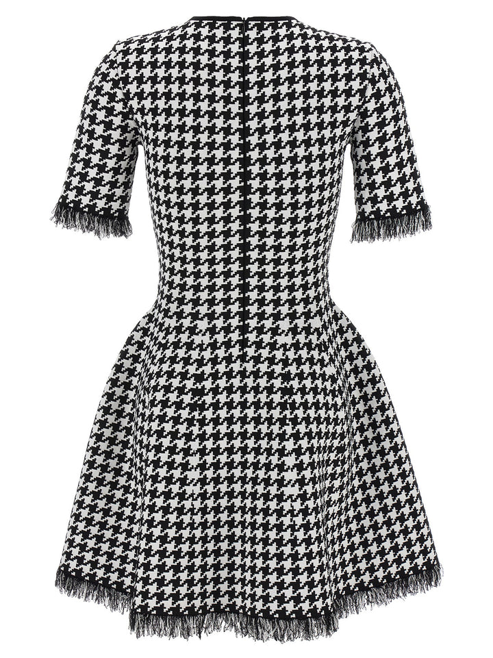 Mcqueen Houndstooth Dress Dresses - White/Black | 06b645b8f234e1d3dfa12a3f3d8453dd3bb3fb7f