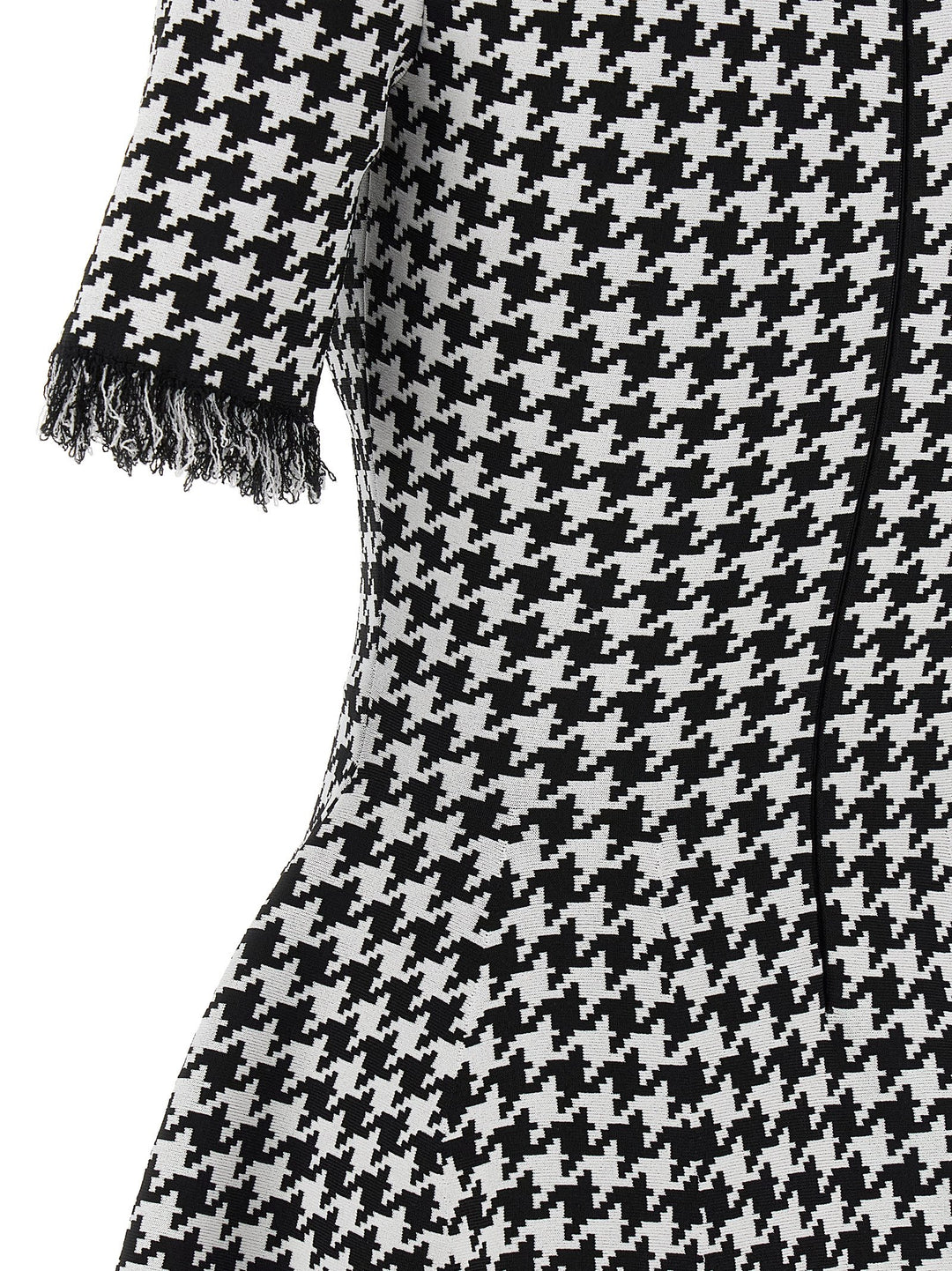 Mcqueen Houndstooth Dress Dresses - White/Black | 937afa5eb8c5e6c1f4d8840cf63e2d08901e8ac4