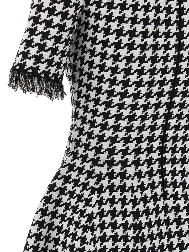 Mcqueen Houndstooth Dress Dresses - White/Black | 937afa5eb8c5e6c1f4d8840cf63e2d08901e8ac4