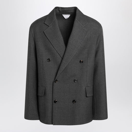 Grey Double-Breasted Wool Jacket