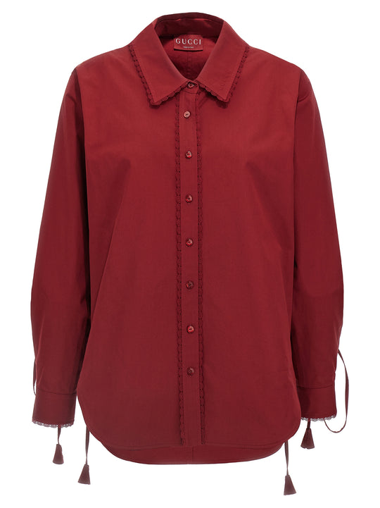 Lacing Shirt Shirt And Blouse Red