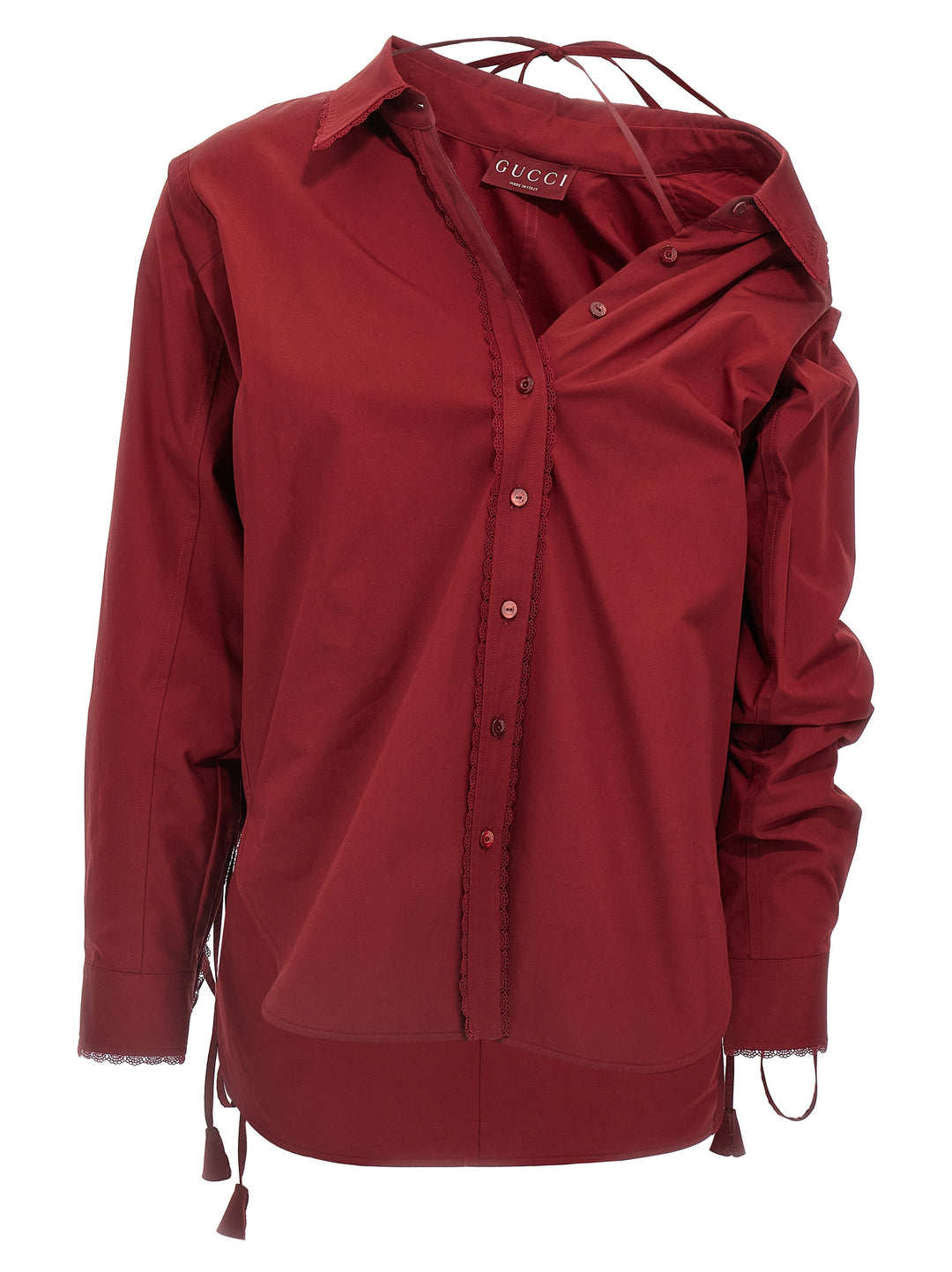 Gucci Lacing Shirt Shirt and Blouse - Red | 915eb3ef864fd881620f5b2293e6dc18f9259c45