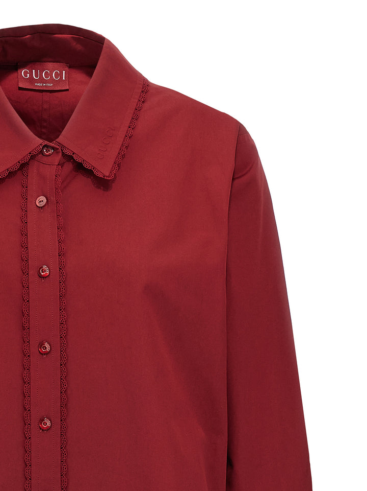 Gucci Lacing Shirt Shirt and Blouse - Red | 807a59b47922018bcb1d33e1d8ad3c85f3ee4d49