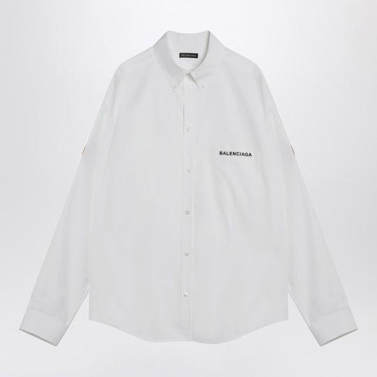 White Uniform Merch Button-Down Shirt