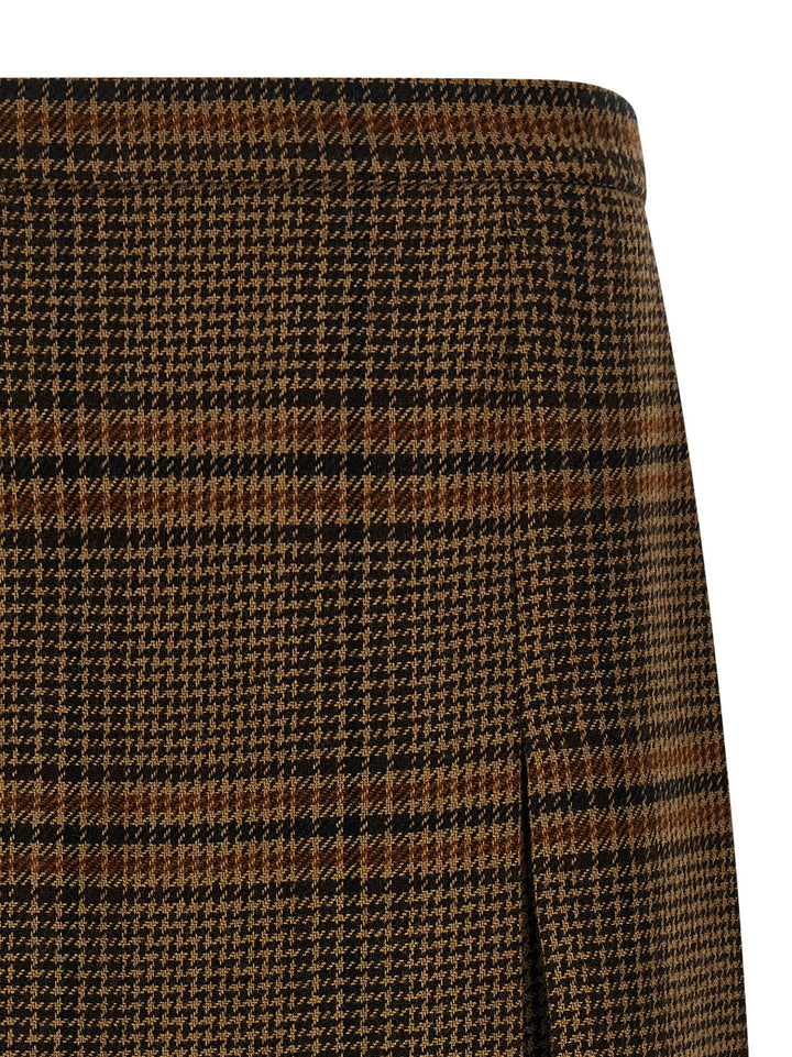 Saint Laurent Prince Of Wales Skirt Skirts - Brown | c6dbe0cf5091d8a58a2f400fe6fae9a6cf0ac6af