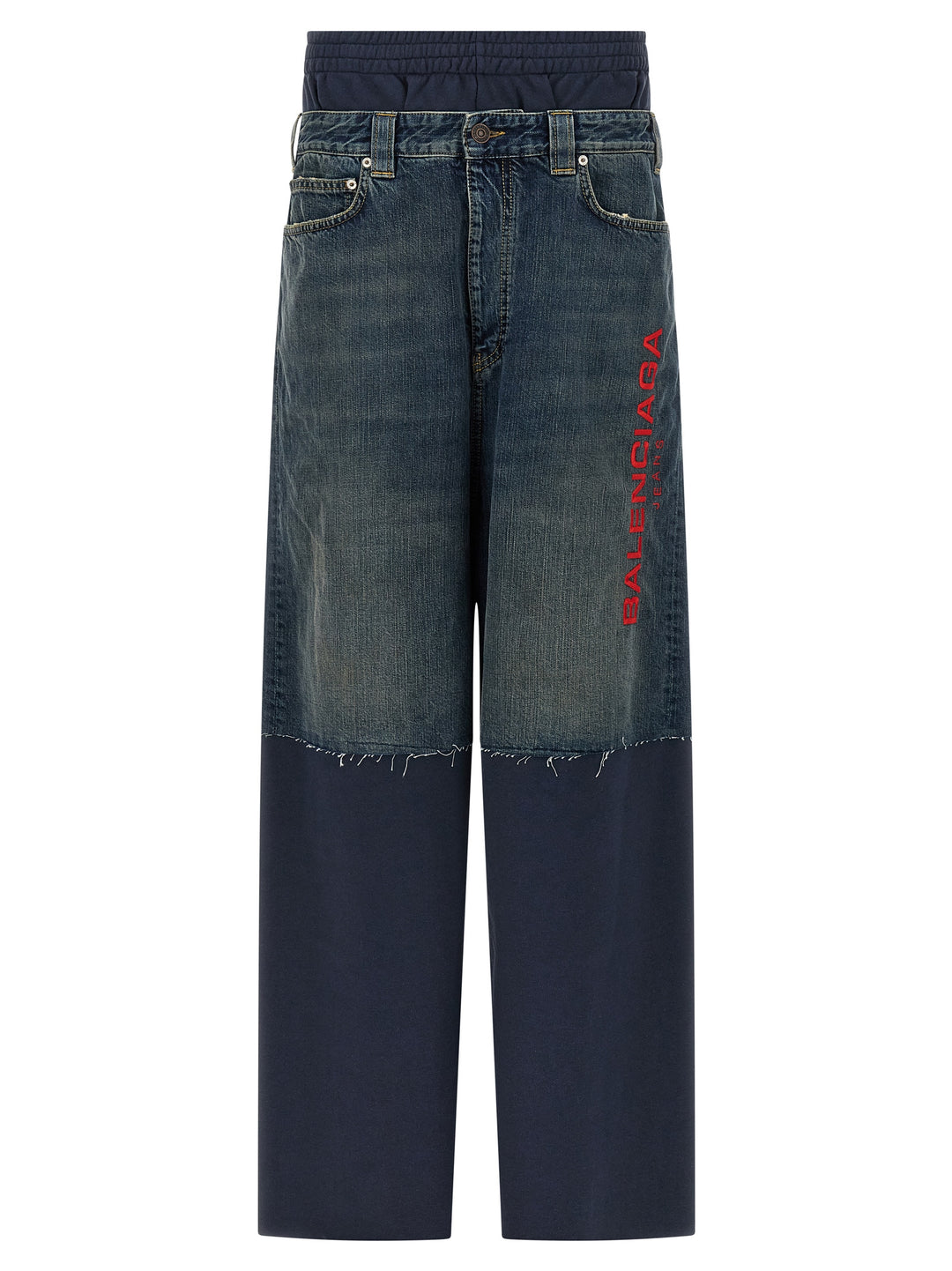 Balenciaga Jeans Insert Joggers Pants - Blue | 606a90f3a46d290e5c4cdc507555cb9702672a01