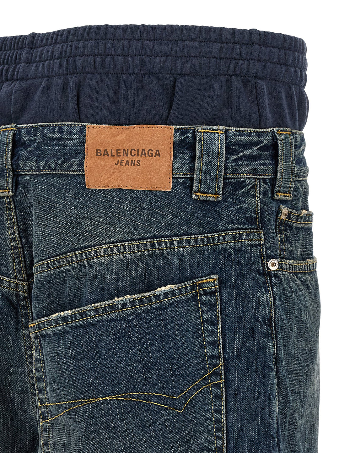 Balenciaga Jeans Insert Joggers Pants - Blue | fdbc0527b1c8745dbfbb0a58483d6bf7589157c7