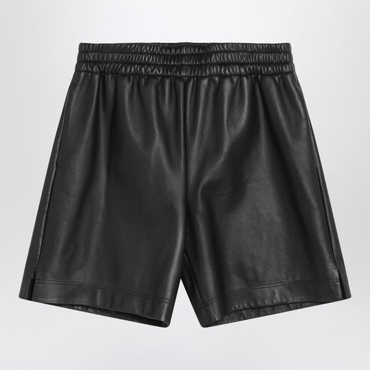 Black Leather Bermuda Shorts