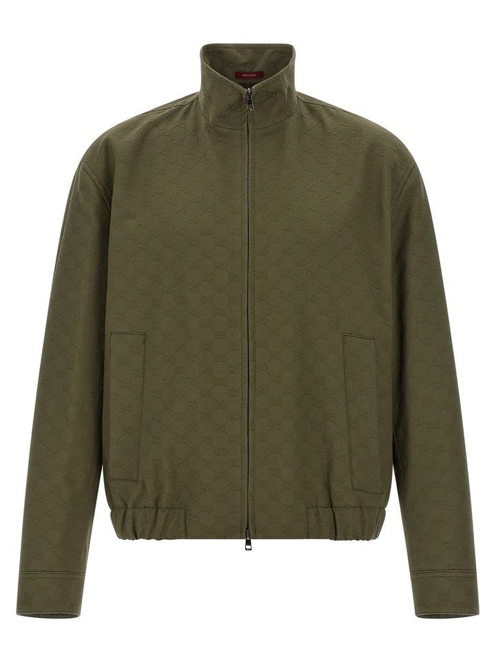 Gucci Gg Fabric Bomber Jacket Puffer Jackets - Green | 743f7d489ba6de2f63a0a0dd7c616707fbfe70a4