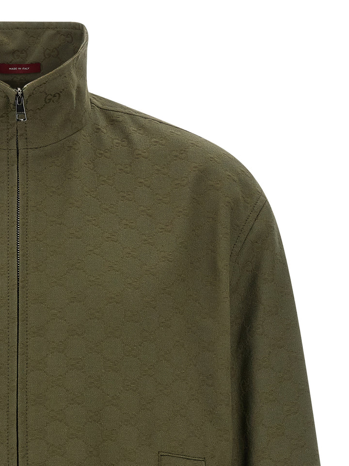 Gucci Gg Fabric Bomber Jacket Puffer Jackets - Green | 83c5fd122aa855aa37330192225b8cef6f33c8cd