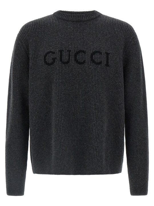 Gucci Intarsia Sweater Sweaters And Cardigans Gray