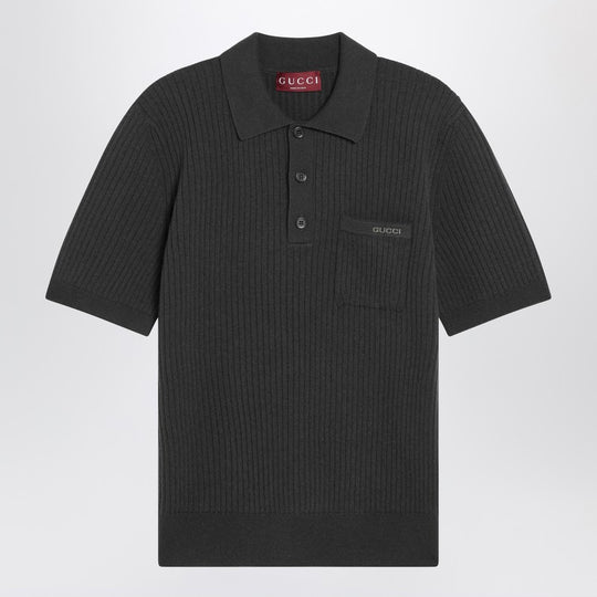 Military Green Wool And Cashmere Polo