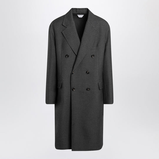 Grey Double-Breasted Wool Coat