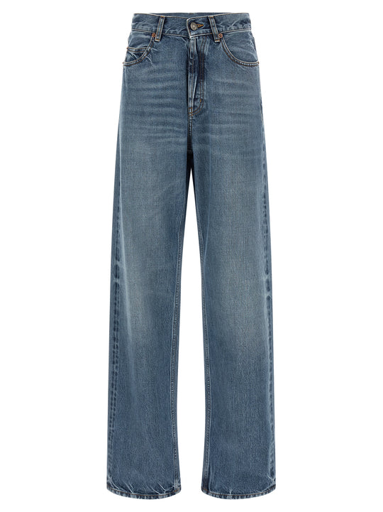 V-Shaped Waist Jeans Light Blue