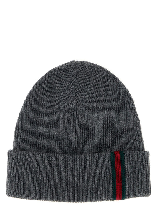 Web Detail Beanie Hats Gray