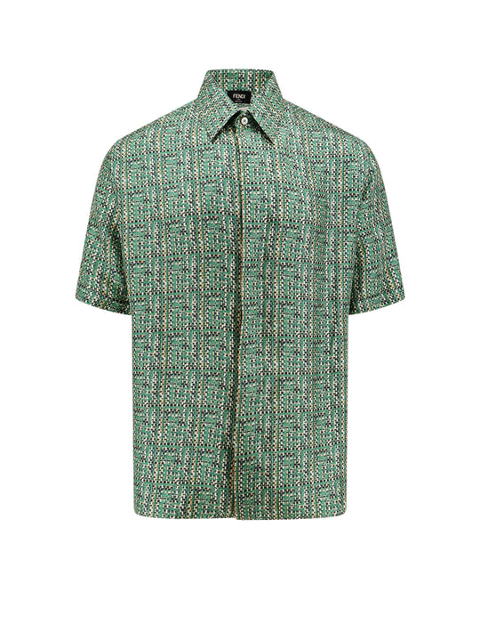 Silk Shirt With Braided Ff Motif