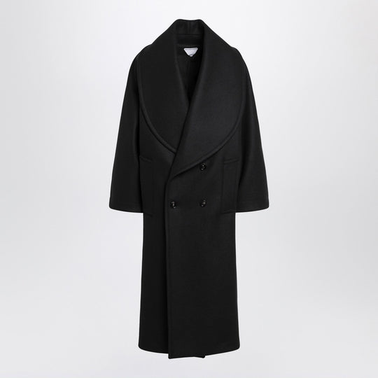 Black Wool Double-Breasted Coat