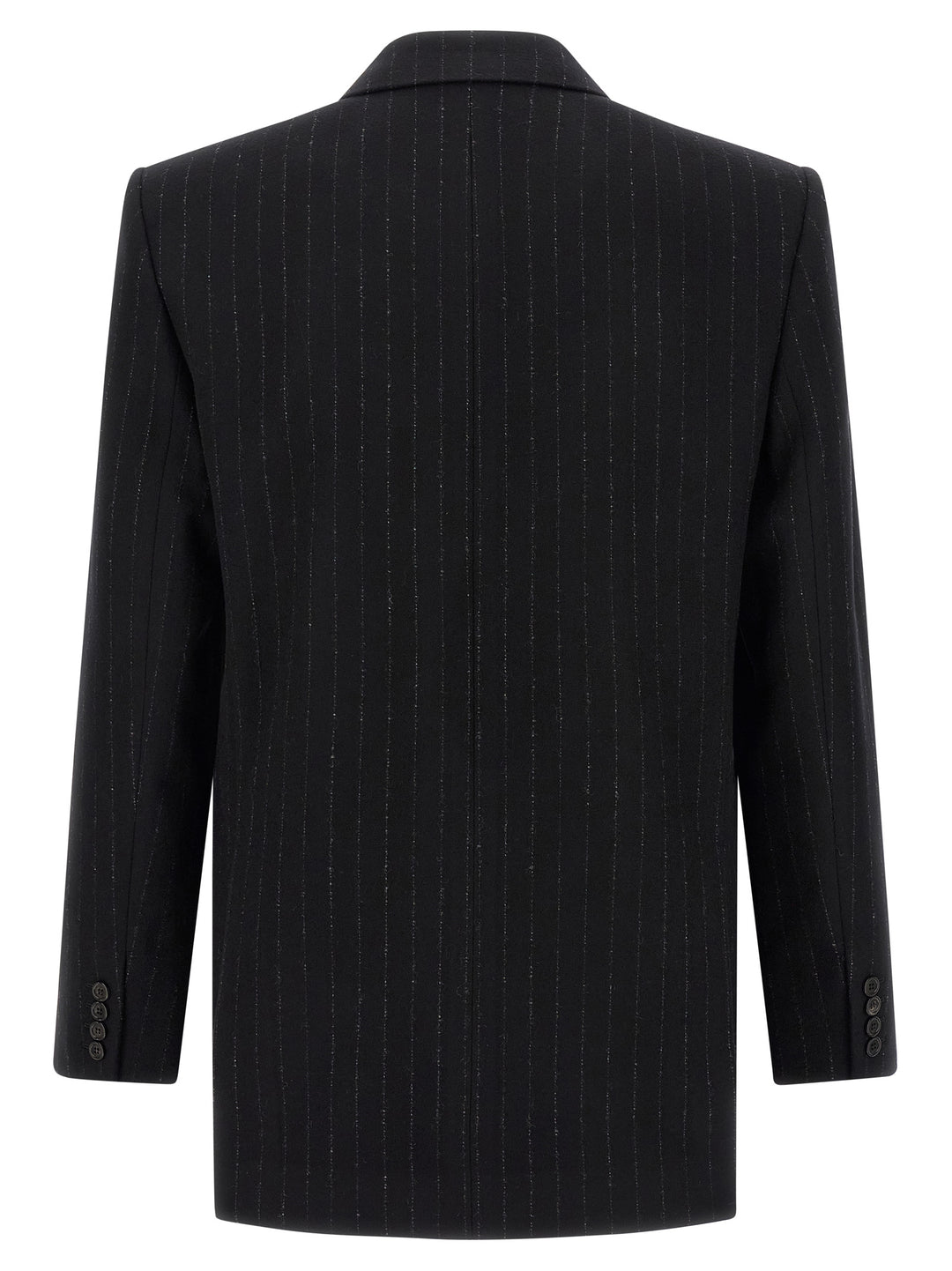 Saint Laurent Pinstripe Blazer - Black | c3108e13517bda7ec869cf9e1f268ddfe0ac9eda