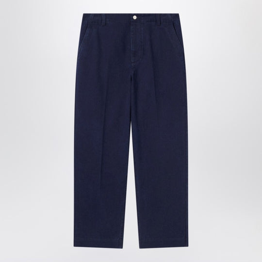 Dark Blue Washed Denim Trousers