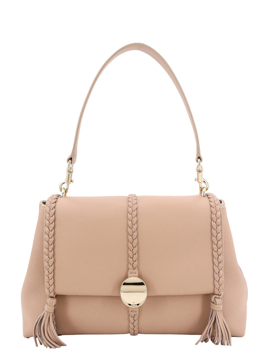 Leather Shoulder Bag With Tassels